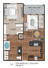 One bedroom Floor Plan apts for rent at Creekside Vue New Braunfels, TX